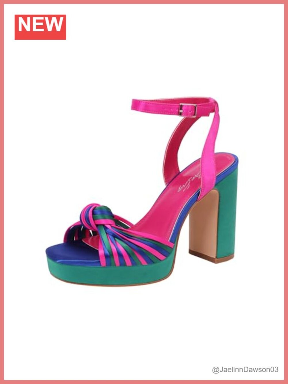 Chunky Heel Sandals Women Square Open Toe Strappy Platform Satin Bow Heels